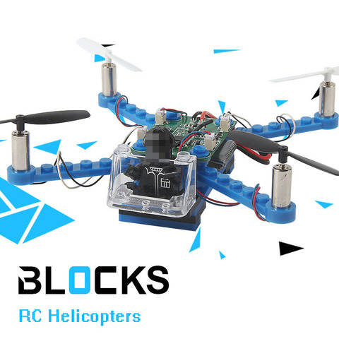 RC helicóptero DIY bloques de construcción Drone 2,4g 4CH Mini Drones 3D DIY ladrillos Quadcopter ensamblaje DIY juguetes educativos ► Foto 1/6