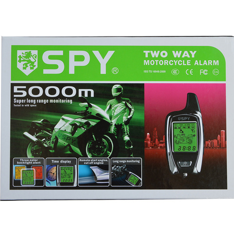 SPY-sistema de alarma de seguridad para motocicleta, dispositivo con dos transmisores LCD de motor a distancia y antirrobo, 5000m, 2 modos ► Foto 1/6