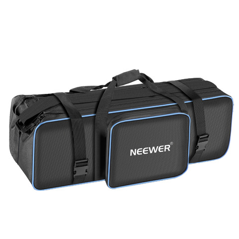 Neewer Large Photo Studio fotografía bolsa de transporte 29,1x10,6x9,84 pulgadas con correa de hombro y trípode (negro/azul) ► Foto 1/6
