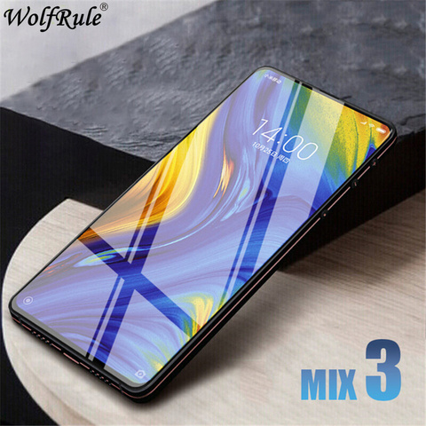 Vidrio completo para Xiaomi Mi Mix 3 vidrio templado Xiaomi Mi Mix 3 Protector de pantalla 9H vidrio pegamento completo para Xiaomi Mi Mix 3 Mix3 6,39