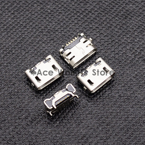 Conector Micro USB hembra tipo 5pin SMT para teléfonos, toma de carga trasera PCB, interfaz plana, 10 Uds. ► Foto 1/1