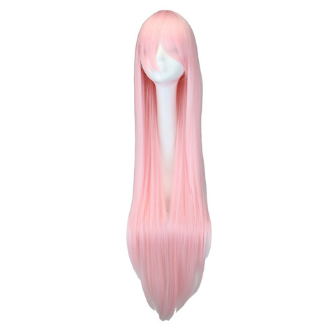 QQXCAIW pelucas de pelo sintético largas rectas Cosplay rosa claro 40 
