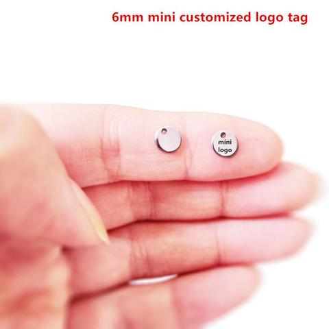 MYLONGINGCHARM 50 unids/lote 6mm mini disco logotipo personalizado o palabras grabable mini círculo Etiqueta de medalla de Charms-G2228 ► Foto 1/3