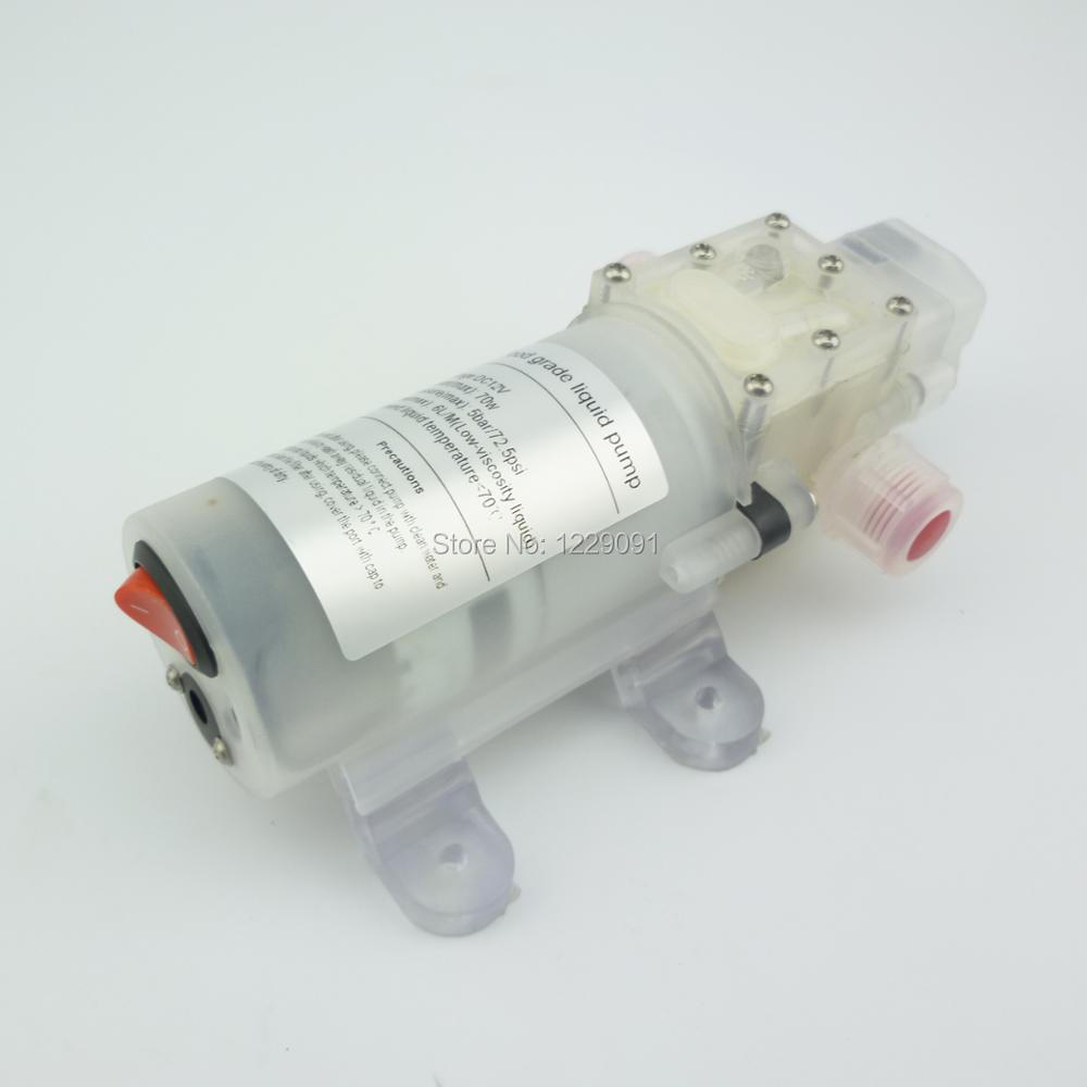 DC 12v 70w autoaspirante membrana bomba de agua en calidad de los alimentos con a1v6 