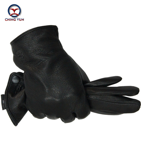 Invierno hombre de piel de venado guantes calientes hombres de cuero suave de los hombres manga del brazo negro hombres mittens imitar la piel del conejo 70% de lana lining-04 ► Foto 1/6