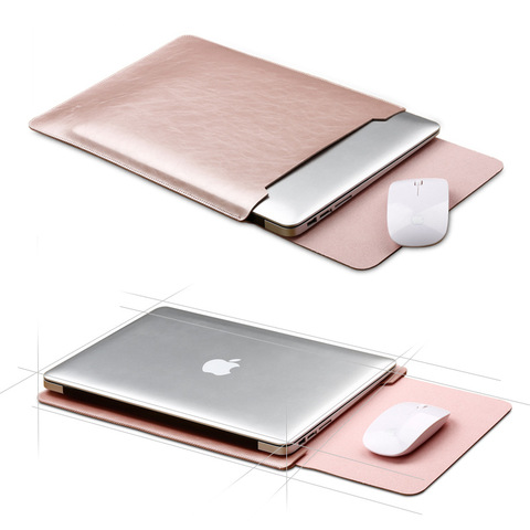 Alfombrilla de ratón funda para ordenador portátil Xiaomi Macbook Air 11,6 12 13 cubierta Retina Pro 13,3 15 15,6 bolsa de cuero de manga ► Foto 1/6