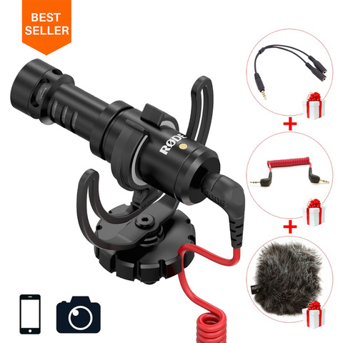 Ulanzi-micrófono con cámara Rode VideoMicro para teléfonos inteligentes Canon, Nikon, Lumix y Sony, Cable adaptador para parabrisas gratis ► Foto 1/6