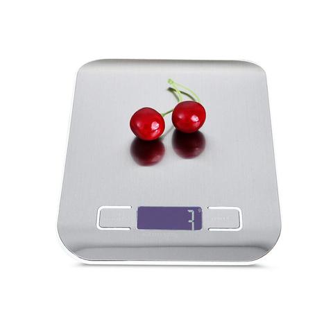 Báscula Digital de cocina multifunción para alimentos, acero inoxidable, plataforma de acero inoxidable de 11lb 5kg con pantalla LCD (plateado) ► Foto 1/1