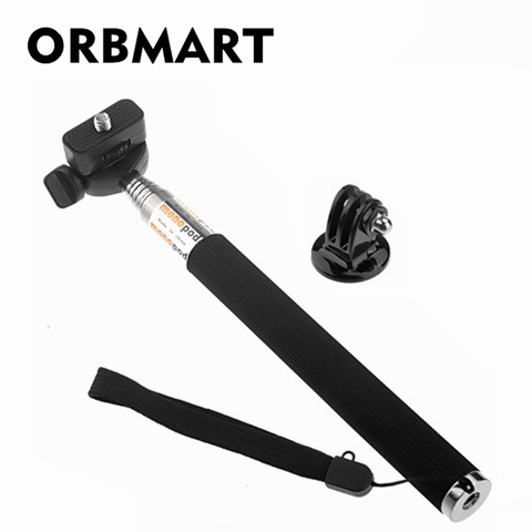 ORBMART-Palo Selfie monópode extensible de mano + adaptador de montaje para cámara de acción deportiva Gopro Hero 5 4 3 3 + 2 SJ4000 Xiaomi Yi ► Foto 1/5