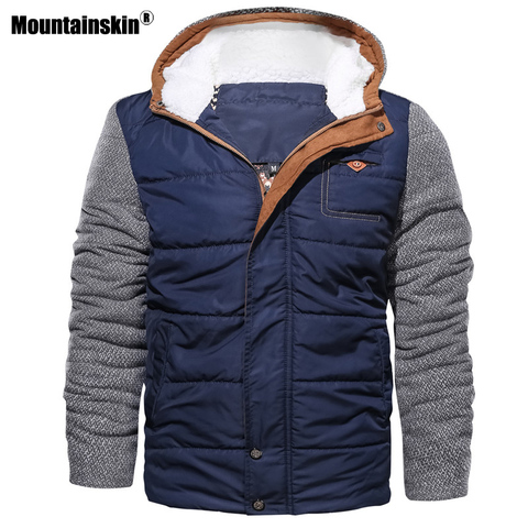 Mountainskin-Parkas cálidas de invierno para hombre, abrigo de algodón grueso y polar, chaquetas ajustadas con capucha, ropa de marca, SA644, novedad ► Foto 1/6