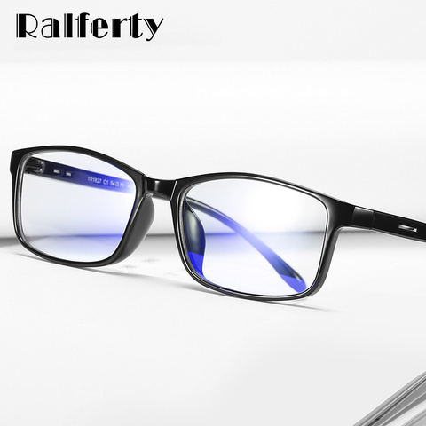 Ralferty-gafas de protección de luz azul para hombre y mujer, lentes de ordenador ultraligeras, graduadas para miopía, color negro, D1827 ► Foto 1/6