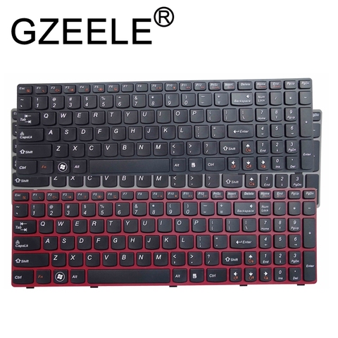 GZEELE inglés nos teclado para Lenovo G580 Z580 G580A V580A Z580A G580AH G580AM G580G G585 G585A G585AR B580 G590 con marco ► Foto 1/5