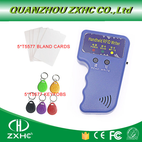 Lector de tarjetas de identificación de mano, copiadora RFID de 125KHz, escritor duplicador usado para copia T5577 EM4305 + 5T557CARDS + 5T5577 KEYFOBS ► Foto 1/6