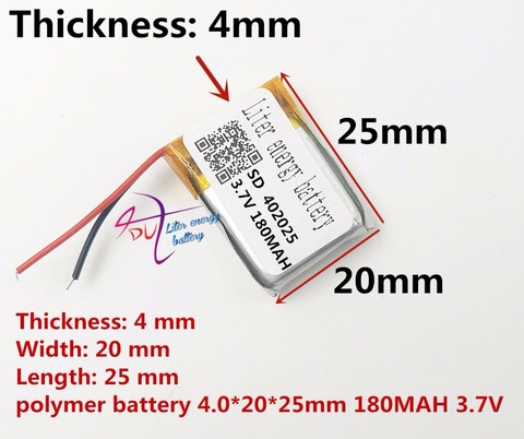 Batería de polímero de litio de 3,7 V, 351724, 352025, 180MAH, 402025, grabadora de cámara, Bluetooth, la mejor marca, envío gratis ► Foto 1/3