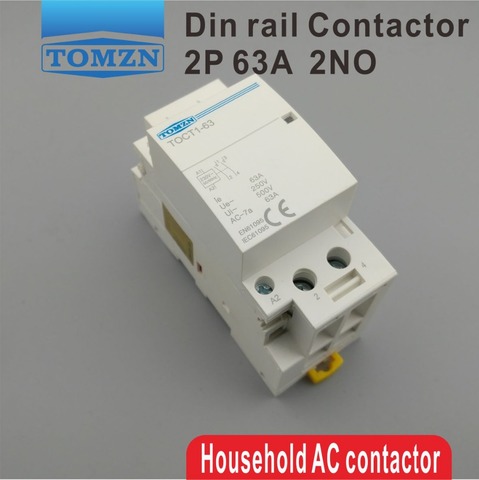 Contactor modular TOCT1, 2P, 63A de 220V/230V, 50/60HZ para el hogar, Contactor modular 2NO o 2NC o 1NO 1NC ► Foto 1/6