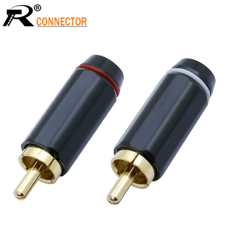 Uds/1 par de alta calidad conector RCA chapados en oro conector macho RCA altavoz conector Jack RCA conector de Cable ► Foto 1/6
