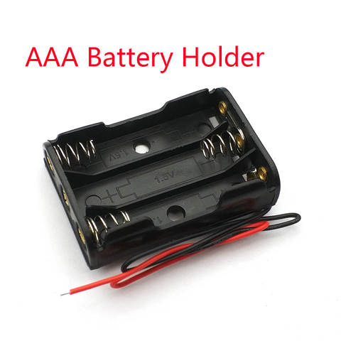 Soporte de batería AAA Carcasa de caja de batería, con cables de alambre, caja de batería de lado a lado, soldadura de conexión para baterías AAA de 4,5 V, 3 uds. ► Foto 1/4