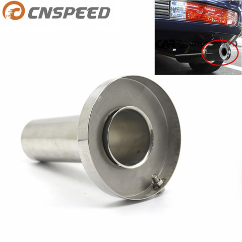 CNSPEED-silenciador de acero inoxidable para coche, silenciador de escape de cromo, Universal, no ajustable, 85mm, 3,5 