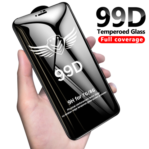 99D protectora de vidrio para iphone 6 6S 7 7 plus X XR XS 11 pro MAX vidrio en iphone 7 6 11 X XS X MAX XR protector de pantalla de protección ► Foto 1/6