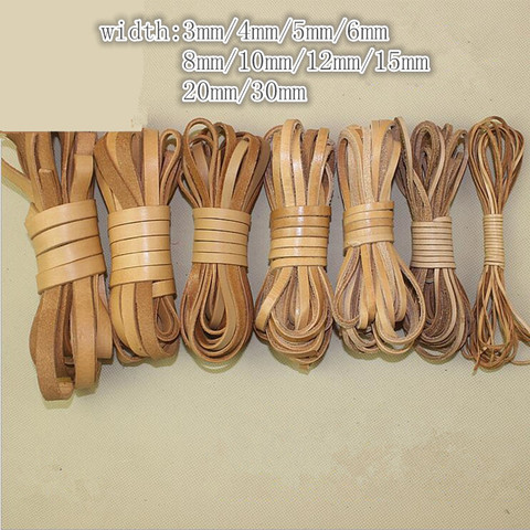 Collar de cordón de cuero de vaca, cuerda redonda de 2m, 2, 3, 4, 5, 6, 8, 10 y 12mm para fabricación de pulseras ► Foto 1/4