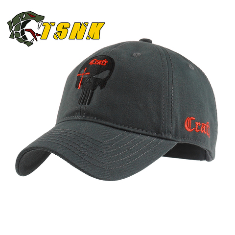 Tsnk algodón gorra de béisbol marca mujeres hombres Tactical ejército CAPS Sellantes Punisher francotirador sombrero de béisbol ► Foto 1/6