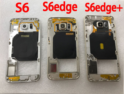 Carcasa para teléfono móvil Samsung Galaxy S6 G920F G920 S6 edge G925F G925, Marco medio S6 Edge, chasis de cuerpo nuevo con lente de cámara ► Foto 1/6