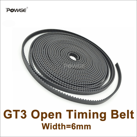 POWGE-correa de distribución GT3 para impresora 3D, accesorio de correa síncrona abierta, ancho = 6mm, compatible con polea 3GT-6 ► Foto 1/6