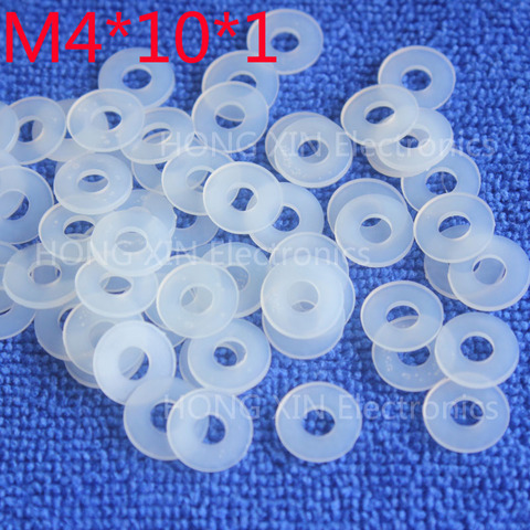 M4 * 10*1 blanco 100 Uds arandela de Nylon plana de plástico espaciador lavadora espesor ronda circular anillo de junta de alta calidad circular ► Foto 1/3