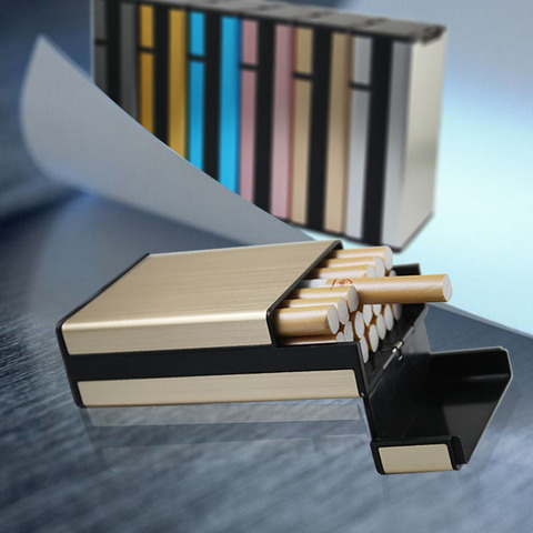 Caja de cigarrillos de Metal delgada, recipiente de regalo de aluminio con personalidad creativa, a la moda, novedad ► Foto 1/6