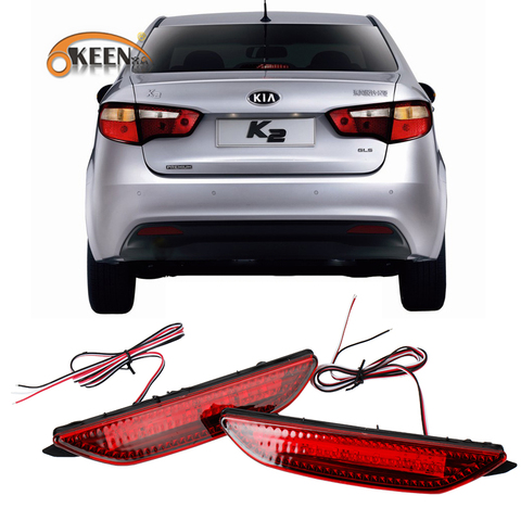 OKEEN 2x Reflector de parachoques trasero para Kia Rio K2 Sedan 2011 2012-2014 freno luz de freno LED cola LED de advertencia accesorios de luces para coche ► Foto 1/6