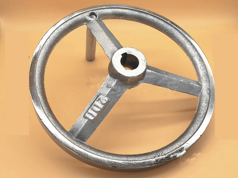 1 piezas CNC 3D impresora rueda de mano Trapezoidal plomo tornillo diámetro del agujero 10mm 12mm 14mm-20mmCast de hierro de galvanoplastia sólido rueda ► Foto 1/1