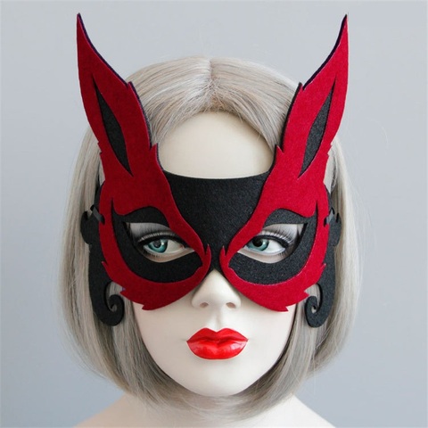 1 Pza Red Sexy Fox media cara máscara Universal decoración para el rostro disfraz Cosplay carnaval mascarada máscara Halloween fiesta máscara ► Foto 1/5