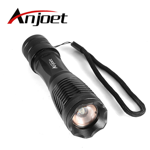Anjoet E6 XM-L T6 2000LM linterna LED con zoom impermeable de aluminio linterna táctica para bicicleta al aire libre para batería 18650 o AAA ► Foto 1/6