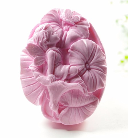 Molde de jabón 3D de silicona para manualidades, moldes artesanales de vela hechos a mano, Angel Morning Glory S423 ► Foto 1/1