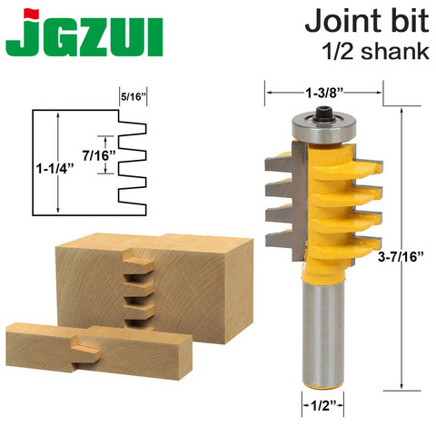 Vástago de 1/2 pulgadas y carril del vástago de 12mm, enrutador de pegamento para Unión de dedo, cono de espiga, cortador de carpintería, herramientas eléctricas RCT 15380, 1 unidad ► Foto 1/6