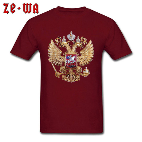 Camiseta de estilo Punk para hombre, camisa clásica roja, Camiseta 100% de algodón, estampado en 3D de escudo de brazos ruso, Tops y camisetas con cuello redondo ► Foto 1/6