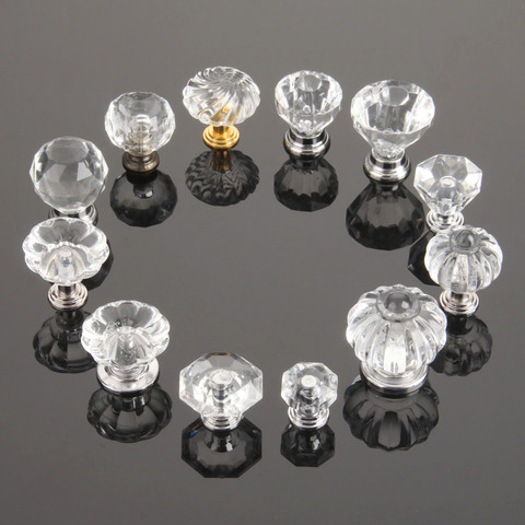 DRELD-perillas de cristal con forma de diamante para muebles, tiradores pomos de cajones para armarios de cocina ► Foto 1/6