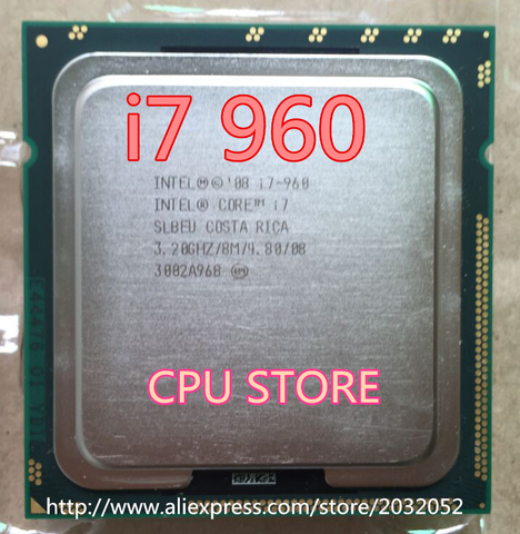 Original Intel Core I7 960 procesador Quad Core de 3,2 GHz LGA 1366 130W 8M Cache escritorio i7-960 CPU (trabajo 100% envío gratis) ► Foto 1/1