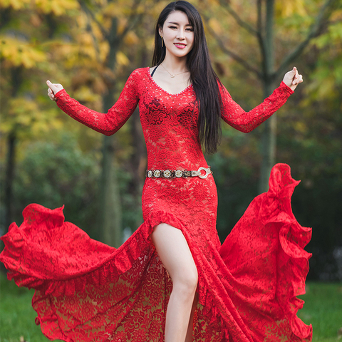 2022 nuevo traje de danza del vientre para mujeres ropa de danza Oriental para mujeres ropa de danza del vientre vestido de actuación de escenario M, L ► Foto 1/5
