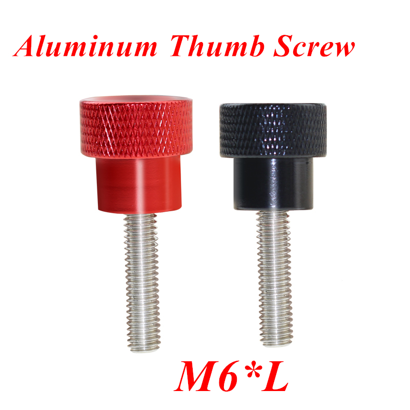 M6*14/30 Aluminio Aleación moleteado tornillos de apriete manual mano toque Perno de cabeza plana Ø12*10mm