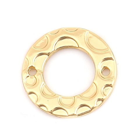 DoreenBeads-Conectores de aleación a base de Zinc, anillo circular de oro y plata, diseño de colores, dijes de joyería DIY de 15mm( 5/8 