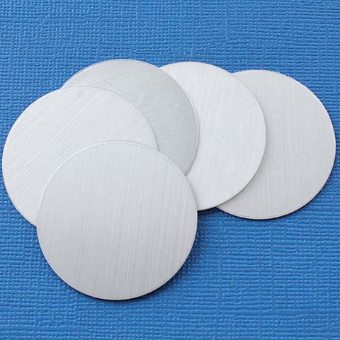 50 etiquetas de aluminio de estampado espejo acabado Gris círculo redondo disco etiquetas en blanco 58mm 0758LT ► Foto 1/6