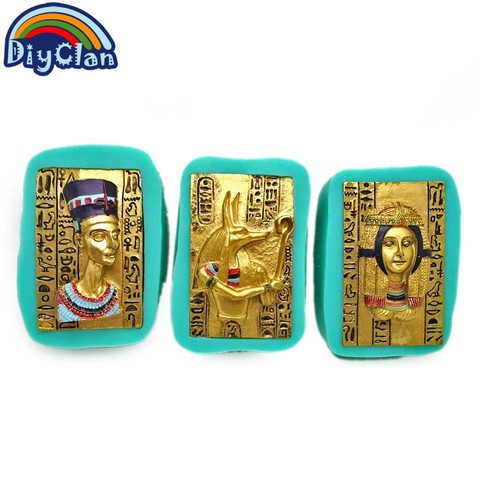 Moldes de silicona para hornear, forma de resina del faraón egipcio, Cleopatra, Anubis, fondant del antiguo egipcio, decoración de torta de chocolate ► Foto 1/6