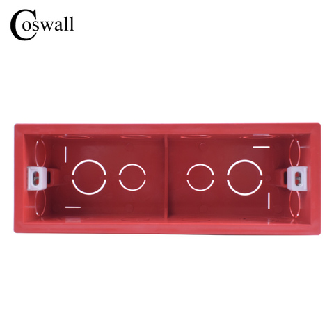 Caja de montaje Coswall Cassette interno 186mm * 67,5mm * 50mm para 197mm * 72mm interruptor estándar y enchufe Color Rojo ► Foto 1/5