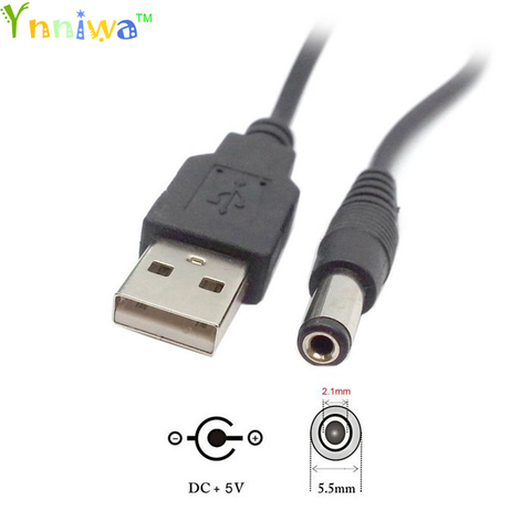 Conector de barril de enchufe de alimentación, Cable de 5V, 12 núcleos de cobre, 80cm de longitud, USB 2,0 A, macho A DC5.5 mm * 2,1mm,USD A DC5.5 ► Foto 1/1