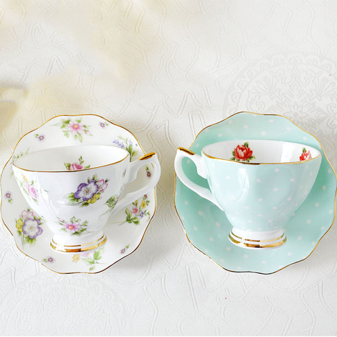 Conjunto de Café Chino de hueso europeo creativo simple cerámica plato de porcelana de la tarde té leche taza 200 ml ► Foto 1/5