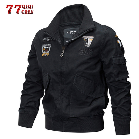 Chaqueta militar para hombre Otoño Invierno chaqueta de bombardero de talla grande 4XL algodón piloto táctico de la Fuerza Aérea chaquetas tipo cargo chaqueta masculina ► Foto 1/6