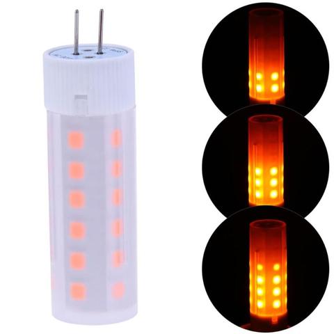 Bombilla LED de 12V con efecto de llama de fuego G4, luz de maíz con efecto de llama parpadeante DC 2W, lámpara de decoración con parpadeo de fuego, lámpara de maíz ► Foto 1/6