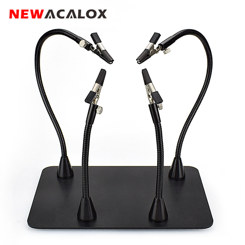 NEWACALOX-brazo Flexible magnético, placa PCB, Clip fijo, estación de soldadura de tres manos, herramientas de reparación de soporte para soldadura ► Foto 1/6