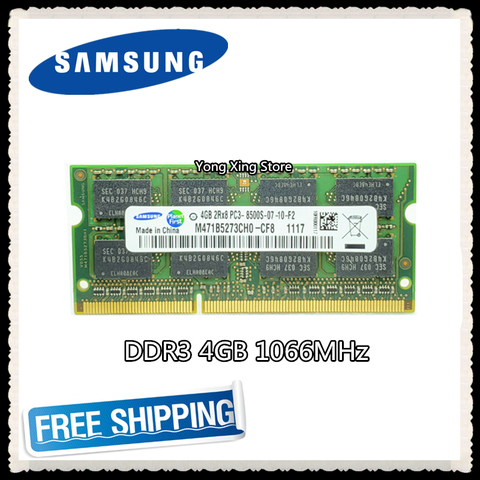 Samsung DDR3 4GB 1066MHz memoria para PC3-8500S notebook RAM 8500 4G SODIMM ► Foto 1/2